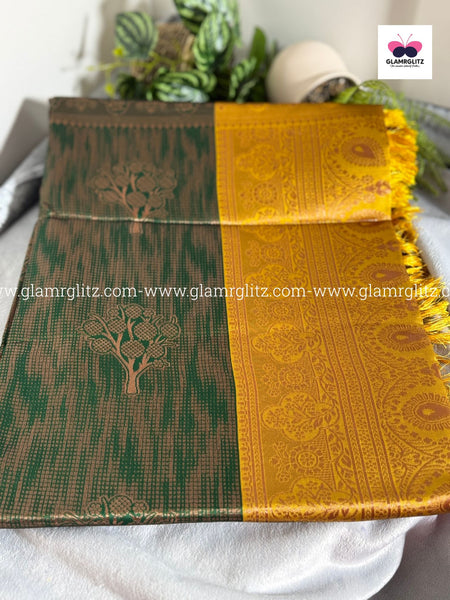 Benzo Soft Silk Cotton Saree with Contrast Blouse and Pallu