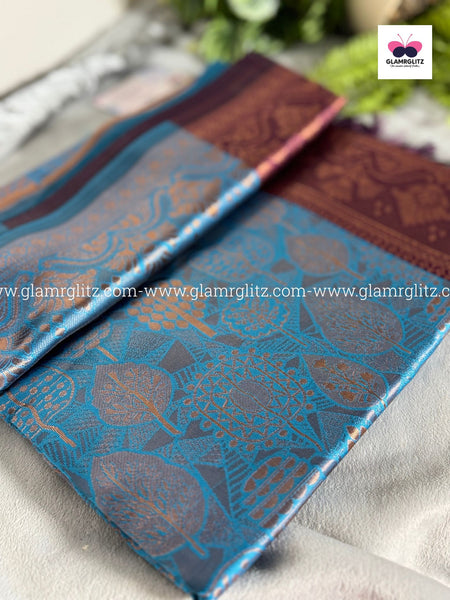 Benzo Soft Silk Cotton Saree with Contrast Blouse and Pallu