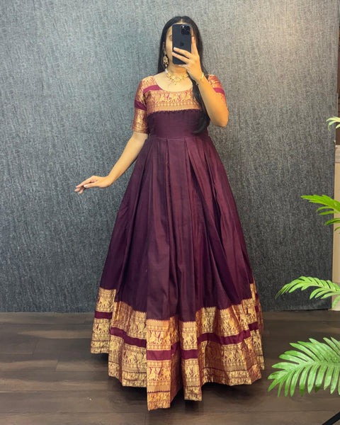 Narayanpet Silk Gown with Dupatta