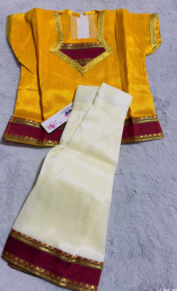 Baby TISSUE SOFT SILK PATTU PAVADAI