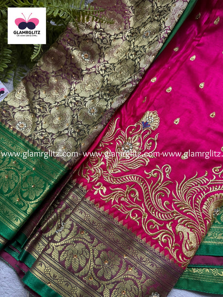 Banarsi stain saree With work