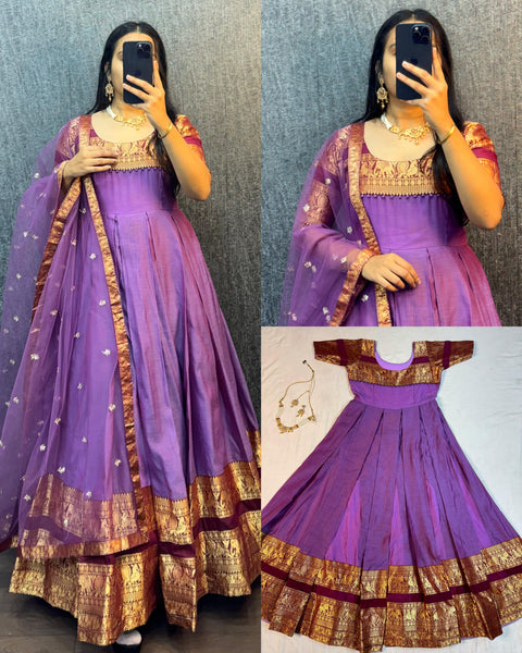 Narayanpet Silk Gown with Dupatta