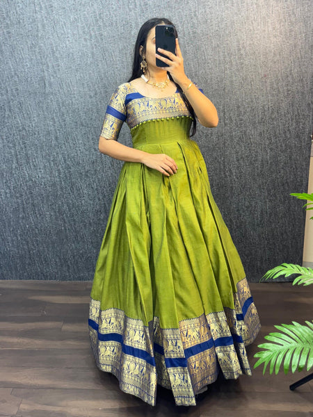 Narayanpet Silk Gown with Dupatta