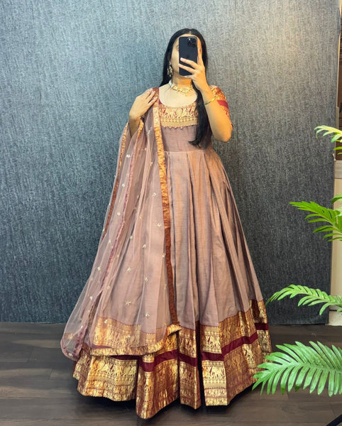 Narayanpet Silk Gown with Dupatta