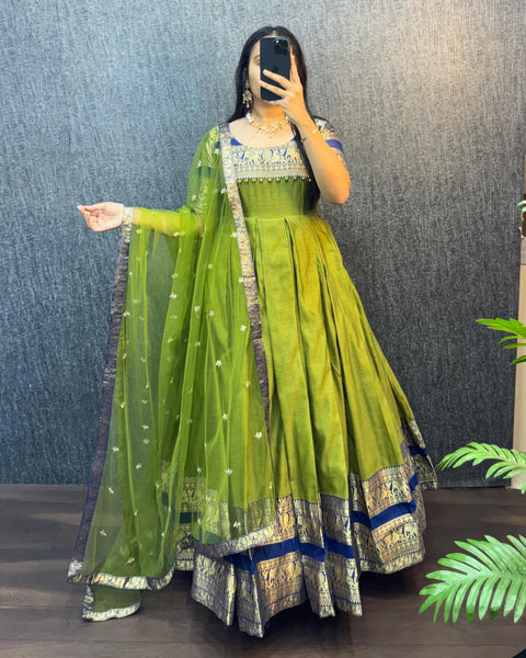 Narayanpet Silk Gown with Dupatta