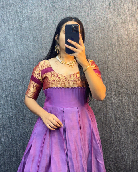 Narayanpet Silk Gown with Dupatta