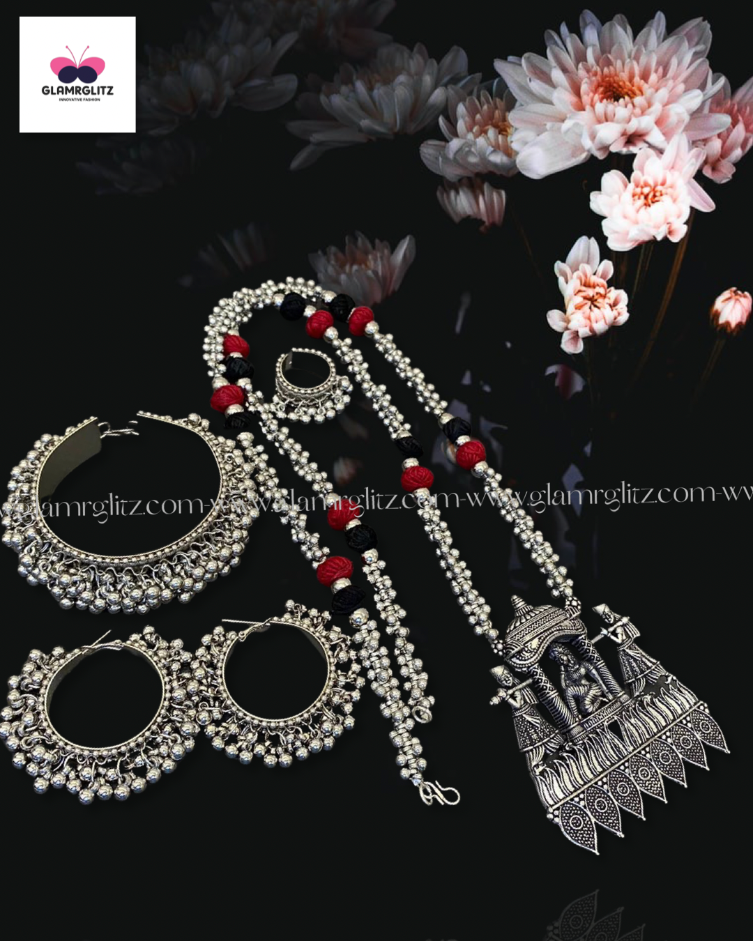 Gungaru thread ball necklace combo set