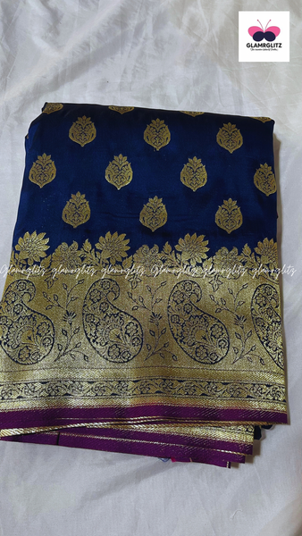 Litchi silk Gold jari saree