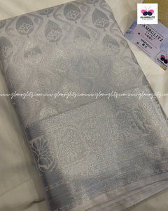 Silver Bridal silk saree