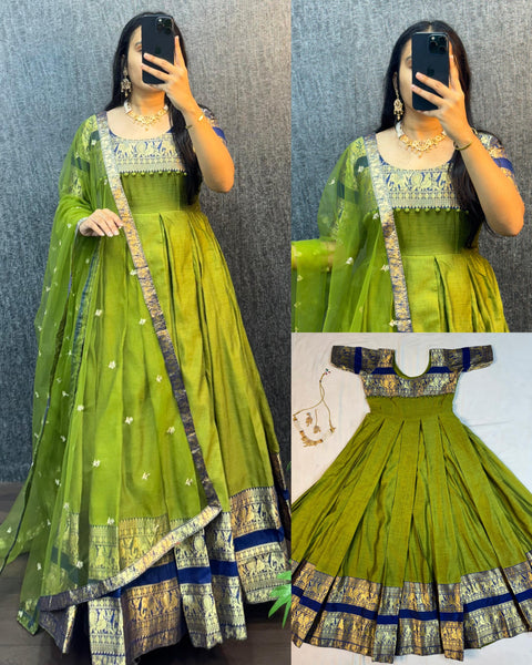 Narayanpet Silk Gown with Dupatta