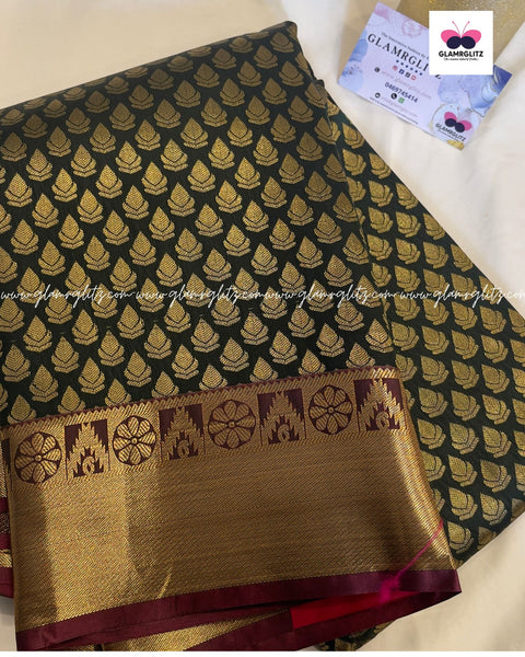 Green Bridal silk saree