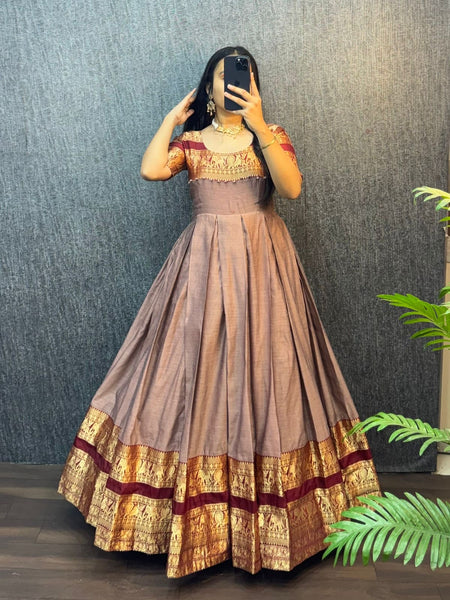 Narayanpet Silk Gown with Dupatta