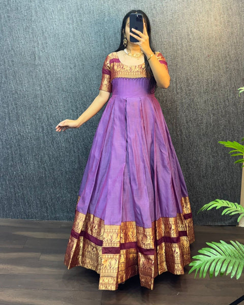 Narayanpet Silk Gown with Dupatta