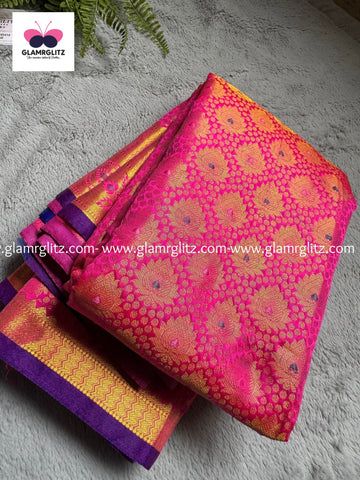 Soft silk with stone  saree