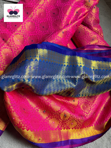 Soft silk with stone  saree