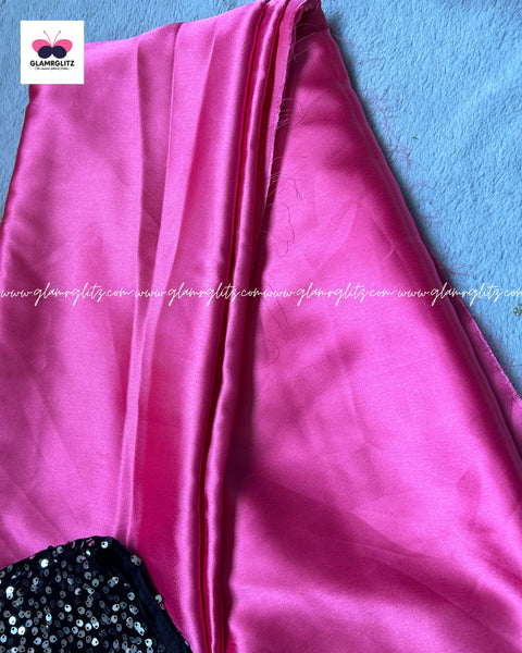 satin saree with sequnces blouse