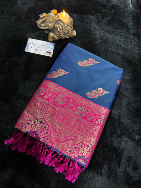 Kanjivaram Pure Banarasi Kalamkari Silk Saree – Timeless Heritage Weave