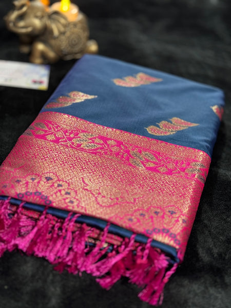 Kanjivaram Pure Banarasi Kalamkari Silk Saree – Timeless Heritage Weave