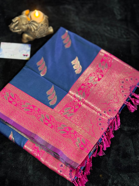 Kanjivaram Pure Banarasi Kalamkari Silk Saree – Timeless Heritage Weave