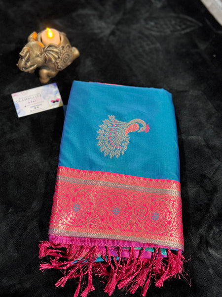 Kanjivaram Pure Banarasi Kalamkari Silk Saree – Timeless Heritage Weave