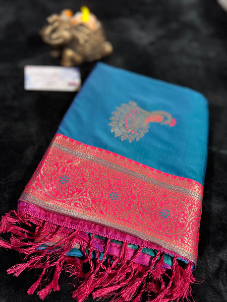 Kanjivaram Pure Banarasi Kalamkari Silk Saree – Timeless Heritage Weave
