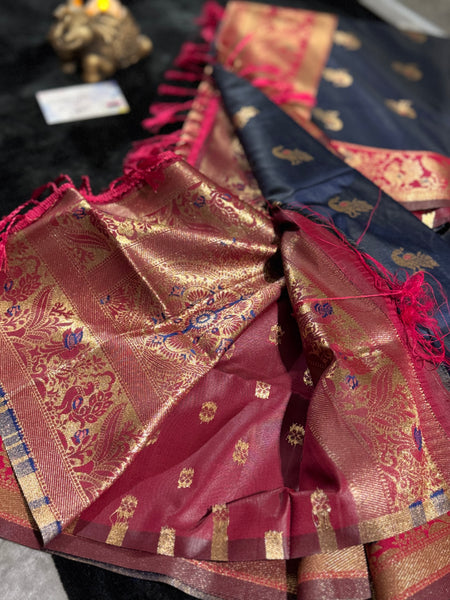 Kanjivaram Pure Banarasi Kalamkari Silk Saree – Timeless Heritage Weave