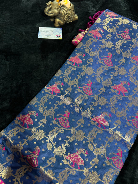 Kanjivaram Pure Banarasi Kalamkari Silk Saree – Timeless Heritage Weave