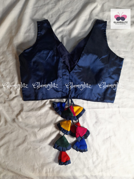 Navy blue Tussle Blouses