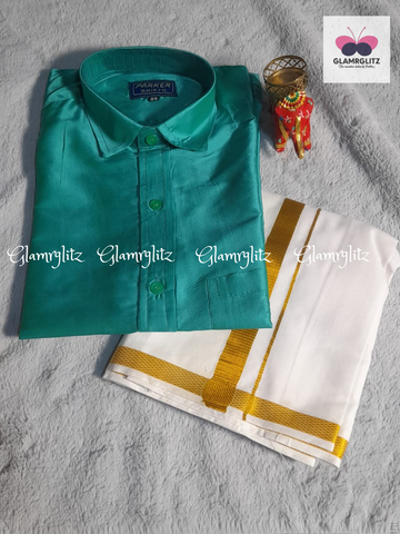 Kids veshti and shirt combo