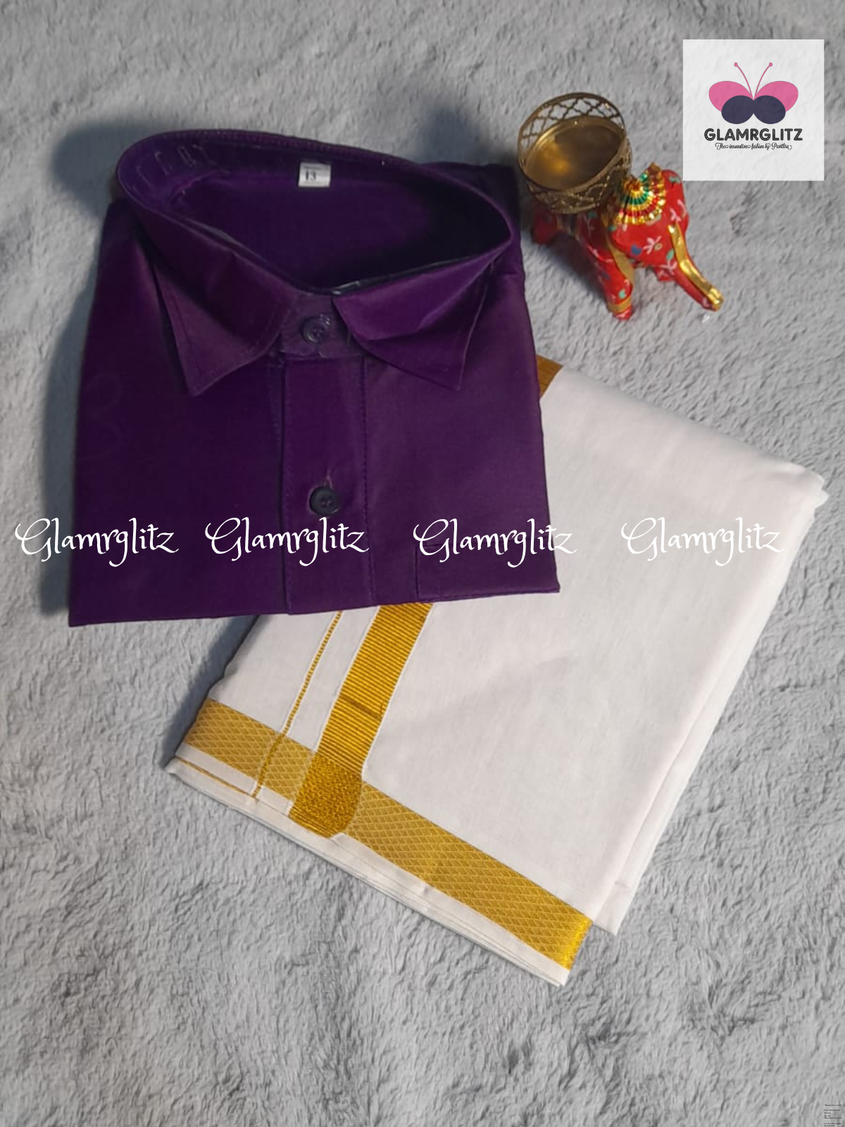 Kids veshti and shirt combo