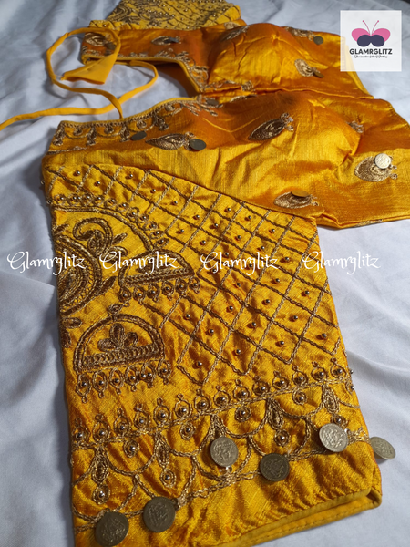 Coin work saree Blouse