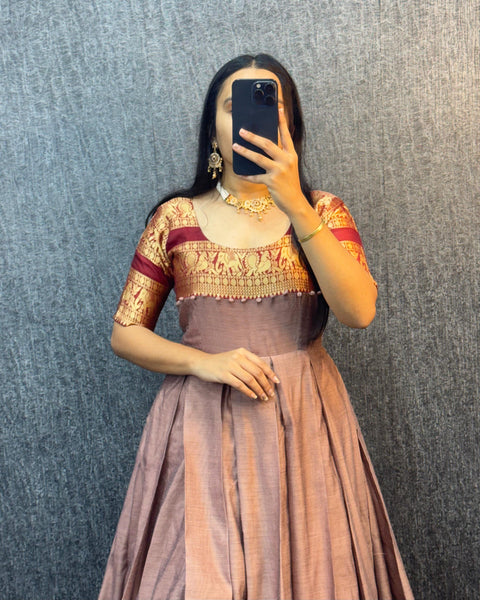 Narayanpet Silk Gown with Dupatta