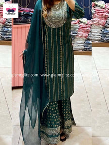 Rayon Emb Kurti With sharara and Dupatta