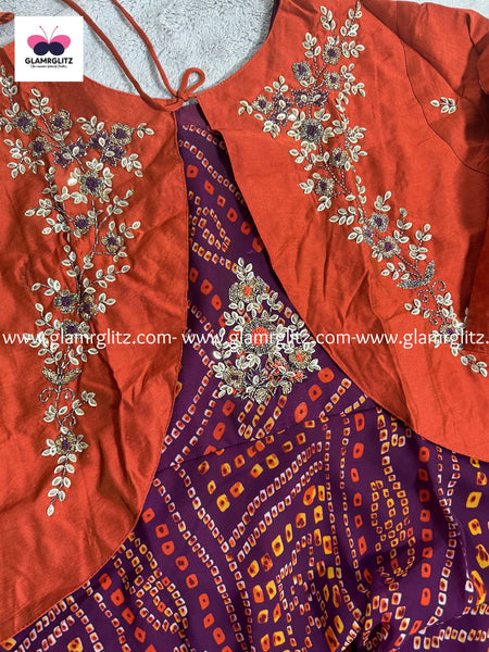 BANDHANI SILK LONG KURTI