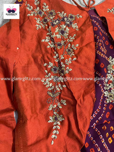 BANDHANI SILK LONG KURTI