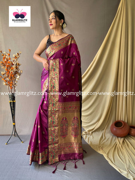 PURPLE PURE PAITHANI SILK SAREE