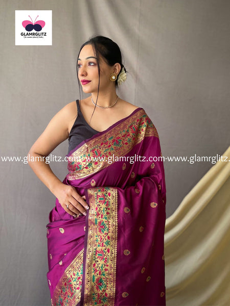 PURPLE PURE PAITHANI SILK SAREE