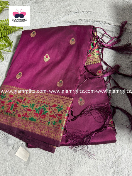 PURPLE PURE PAITHANI SILK SAREE