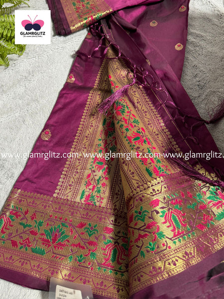 PURPLE PURE PAITHANI SILK SAREE