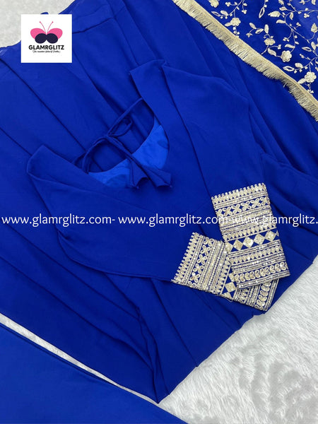 GEORGETTE ANARKALI GOWN DUPPTA FULL SET WITH PENT