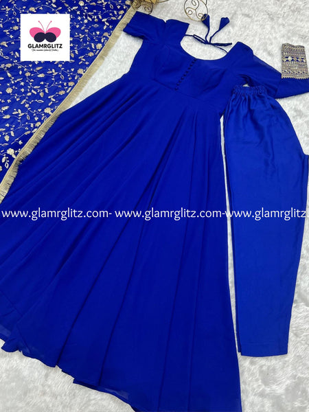 GEORGETTE ANARKALI GOWN DUPPTA FULL SET WITH PENT