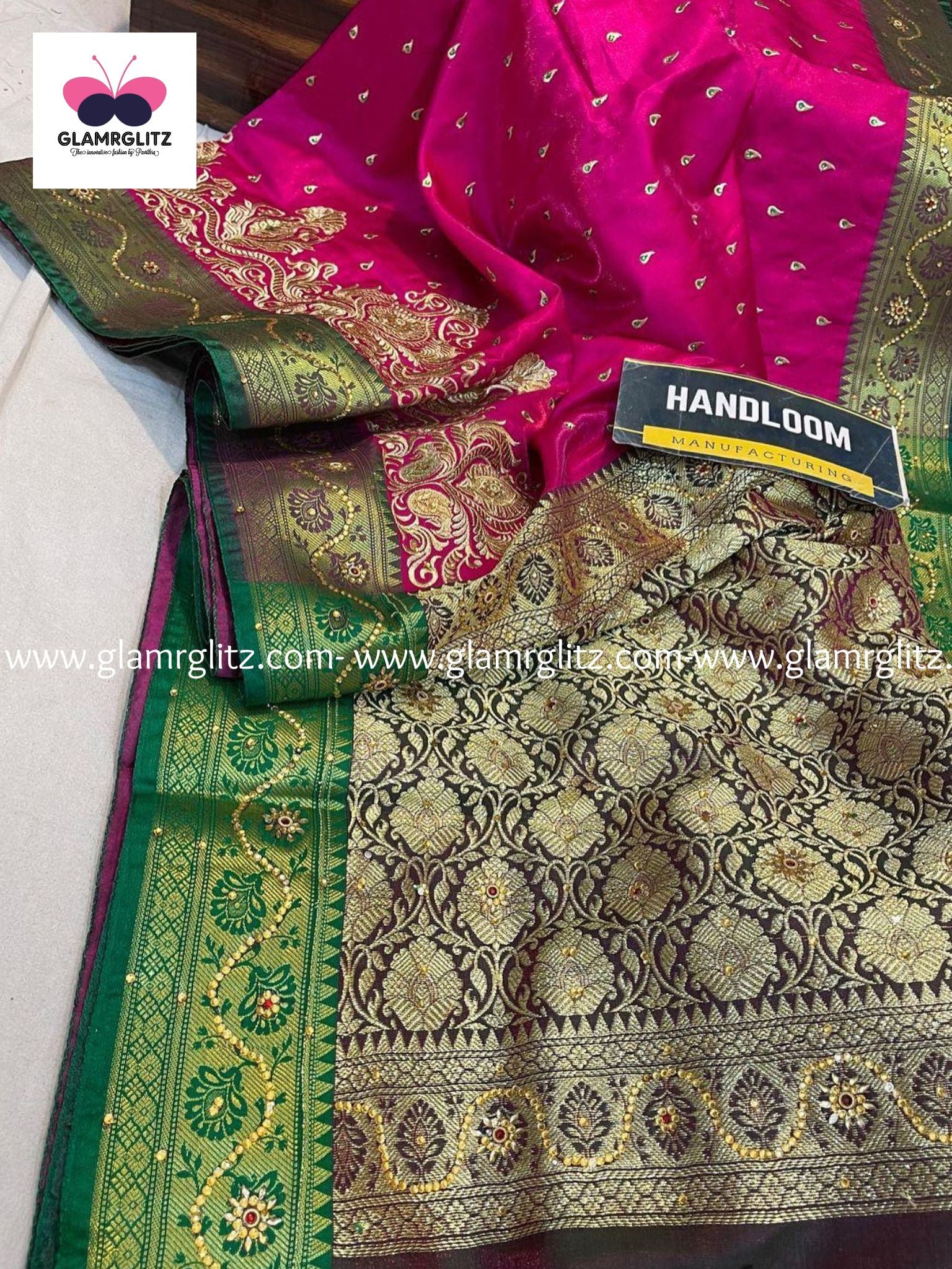 Banarsi stain saree With work