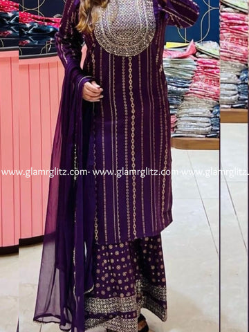 Rayon Emb Kurti With sharara and Dupatta