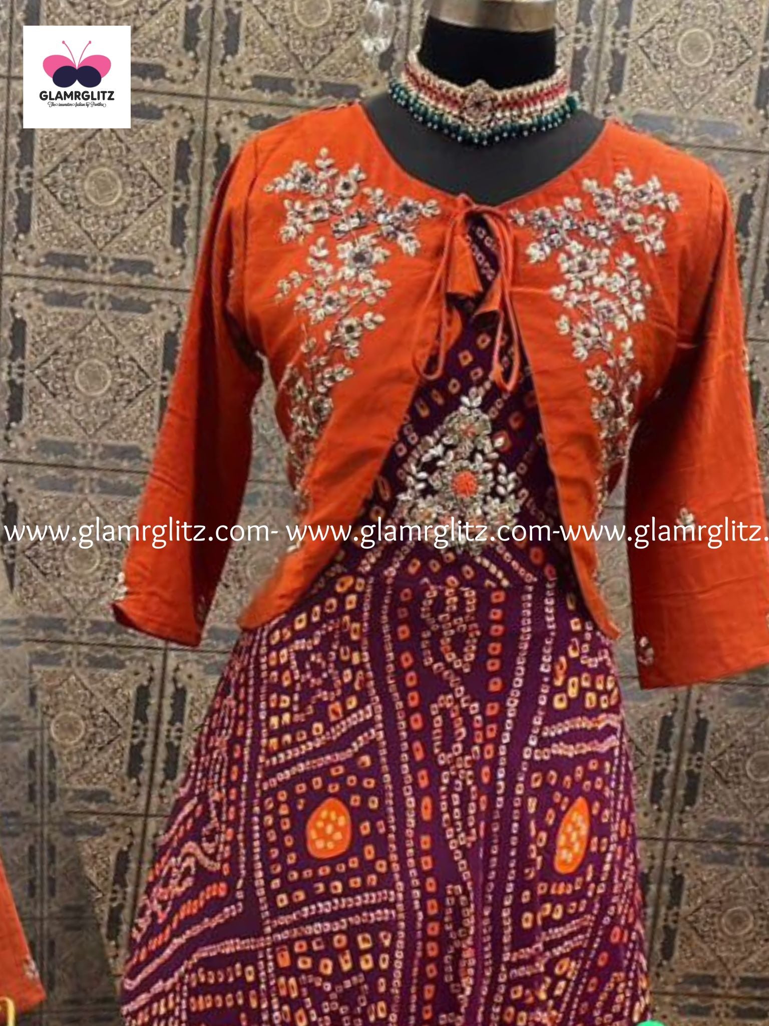 BANDHANI SILK LONG KURTI