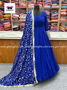 GEORGETTE ANARKALI GOWN DUPPTA FULL SET WITH PENT