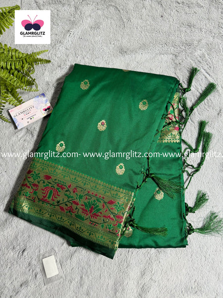 GREEN PURE PAITHANI SILK SAREE