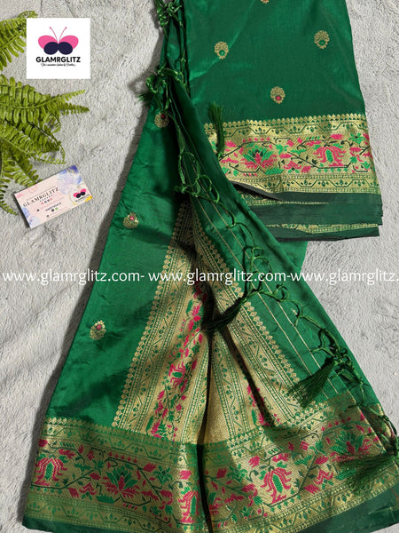 GREEN PURE PAITHANI SILK SAREE