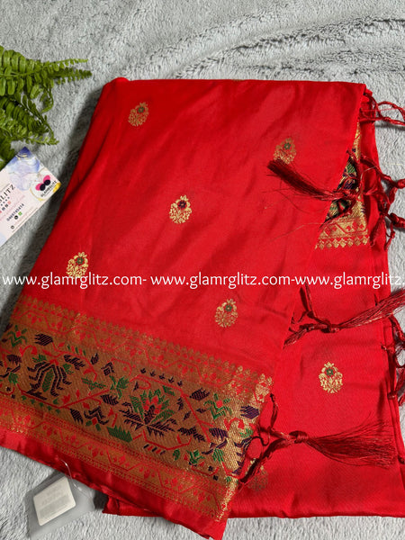 RED PURE PAITHANI SILK SAREE