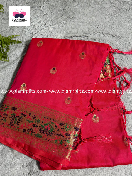 PINK PURE PAITHANI SILK SAREE