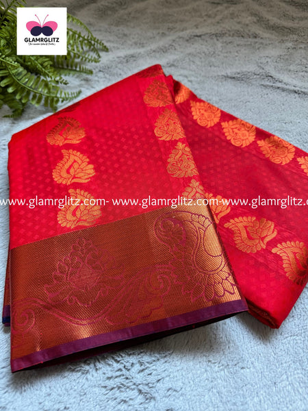 Fancy Soft - Silk Bhutta Embossed Saree